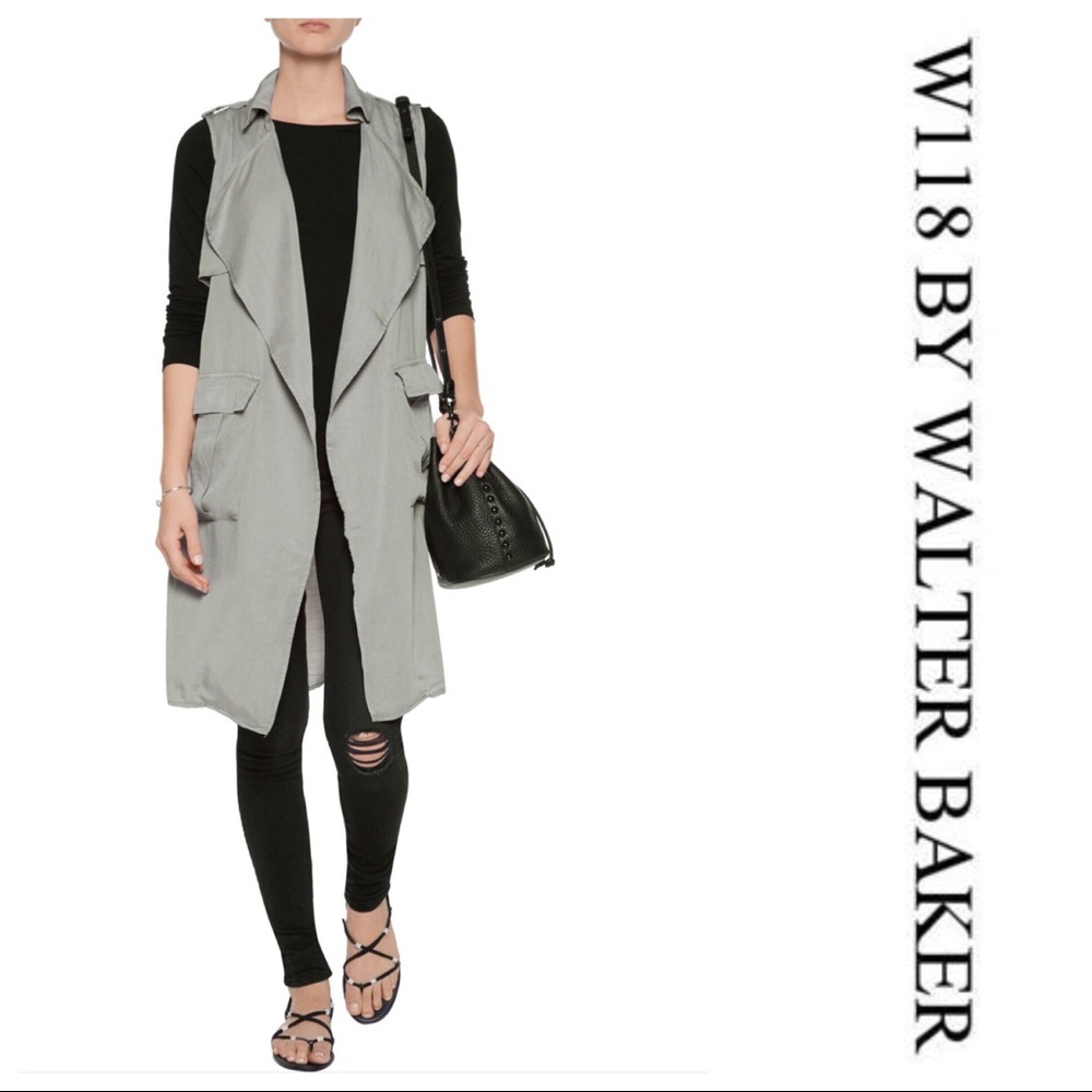 W118 by Walter Baker Draped Voile Vest Size M